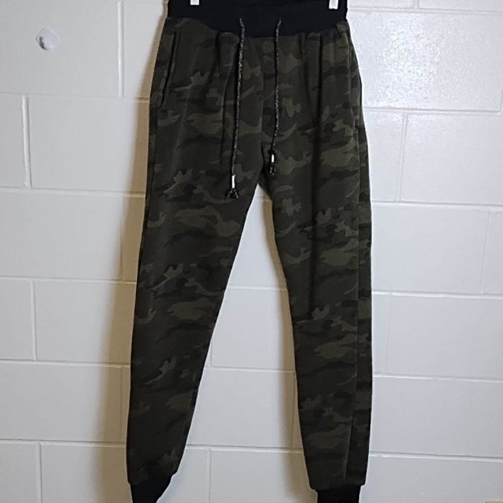 Huntington Beach Soft Sherpa Fleece Lined Knit Camo Jogger Utility Lounge Pants
